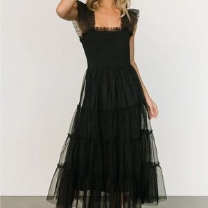 Baltic Born Black Midi Dress Timeless Elegance